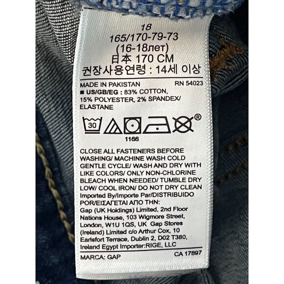 Gap Kids Girls 18 Super Skinny Dark Wash Stretch Denim Jeans - Picture 4 of 15